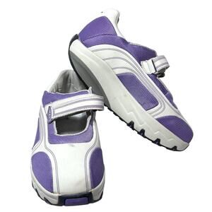 MBT Mary Jane Sneaker Womens 9 Lami Purple White Hook Loop Strap